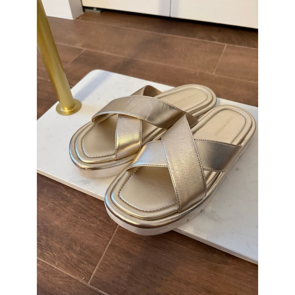 Stuart Weitzman Sandal Roza Lift Metallic Gold Luxury